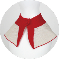 % COLLAR RIBBON Ivory 70% Red 30%